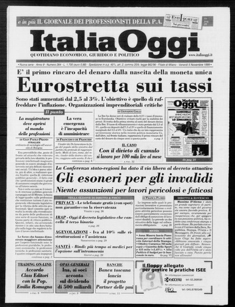 Italia oggi : quotidiano di economia finanza e politica